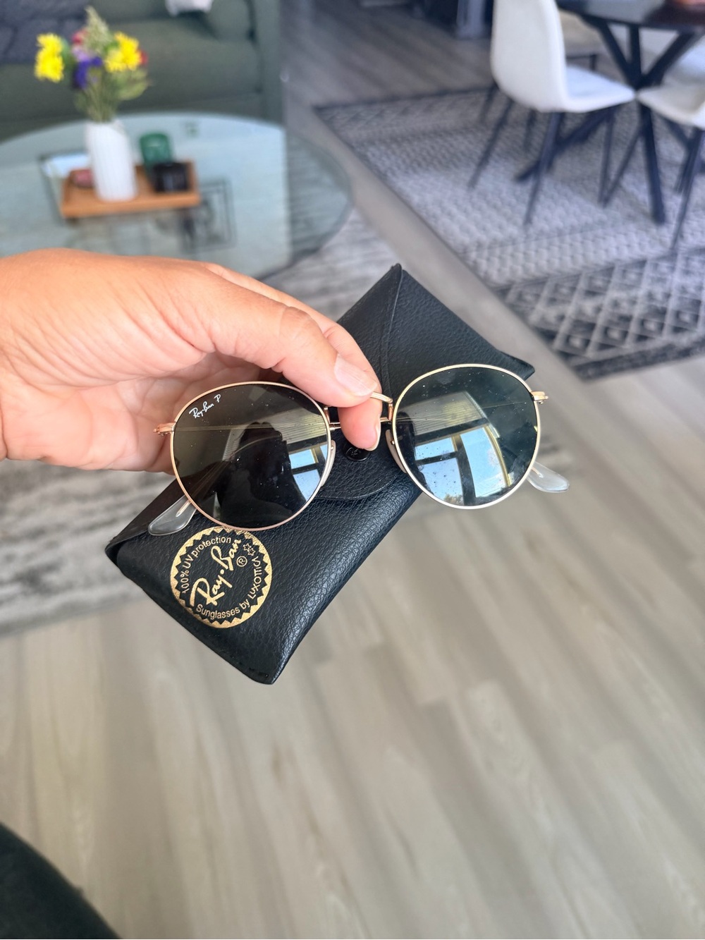 Ray-Ban Round Metal Sunglasses - Black Lenses, Gold Frame
